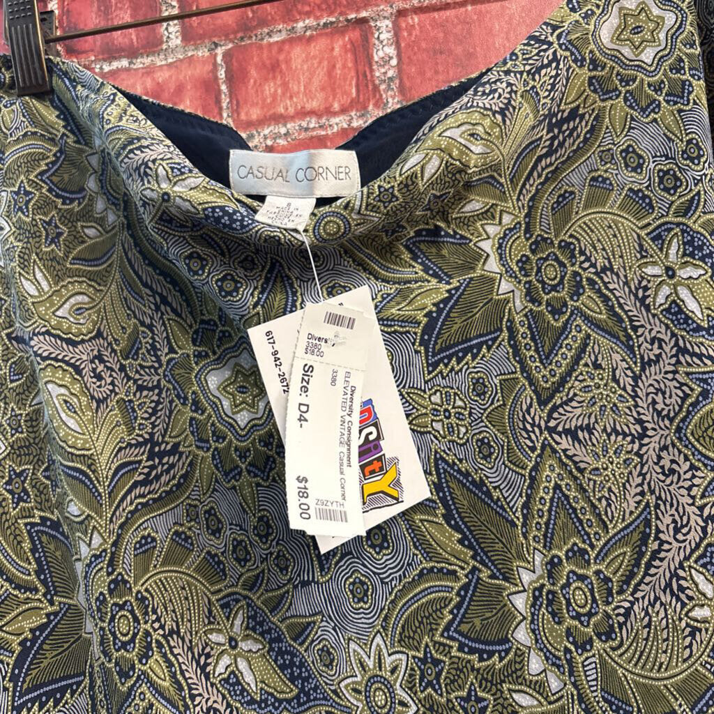 Casual Corner Maxi Skirt Floral Blue/Green/Light Green/Light Blue Size 8