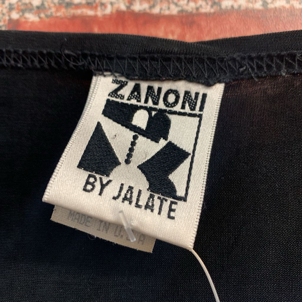 Zanoni by Jalate Vintage Midi Dress Long Sleeve Stretch Black Ladies Size L