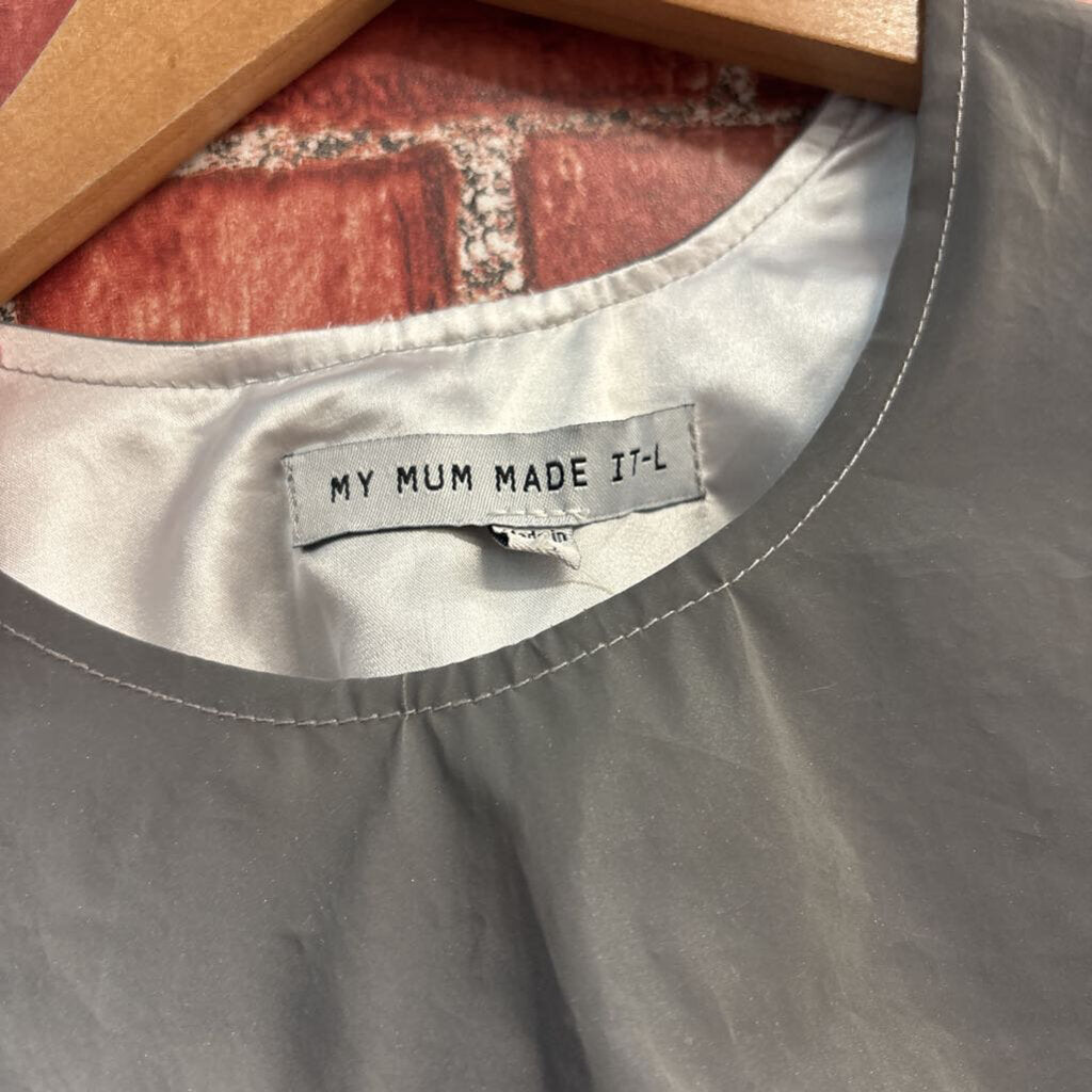 My Mum Made It Crop Top Metallic Silver Size L