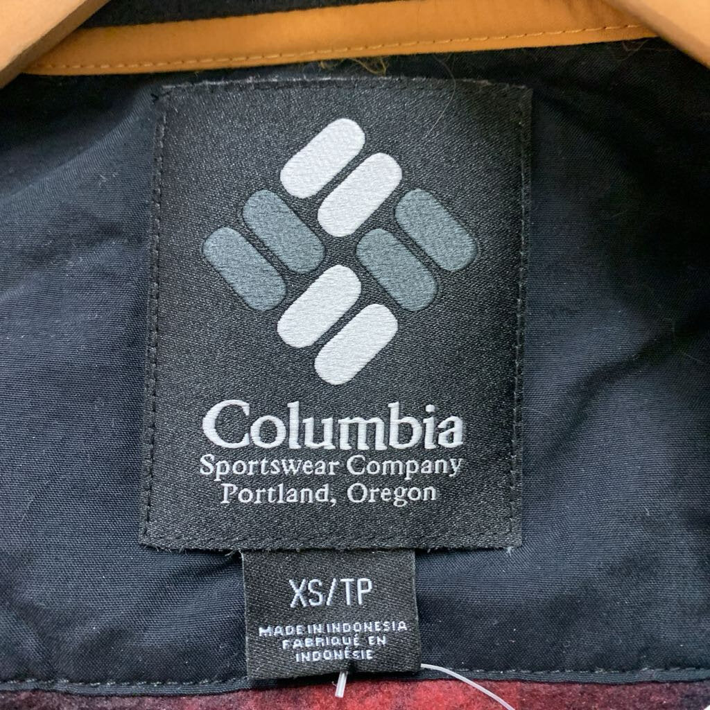 Columbia 1/2 Zip Pullover Fleece Black/Maroon/Brown Ladies Size XS