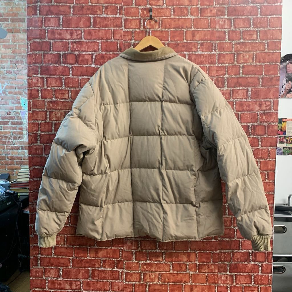 Eddie Bauer Vintage 80s Puffer Jacket Goose Down Tan Men’s Size XXL