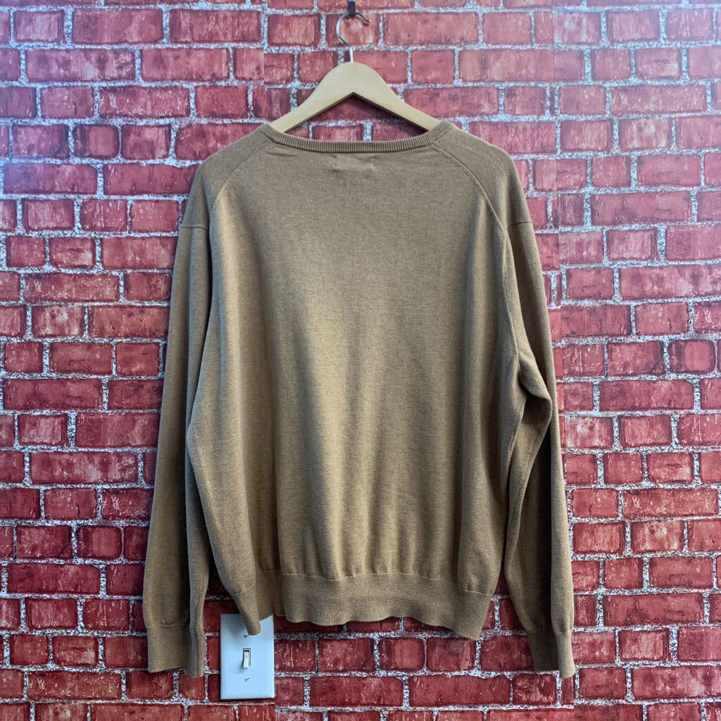 Polo Ralph Lauren V Neck Sweater Brown Men’s Size XL