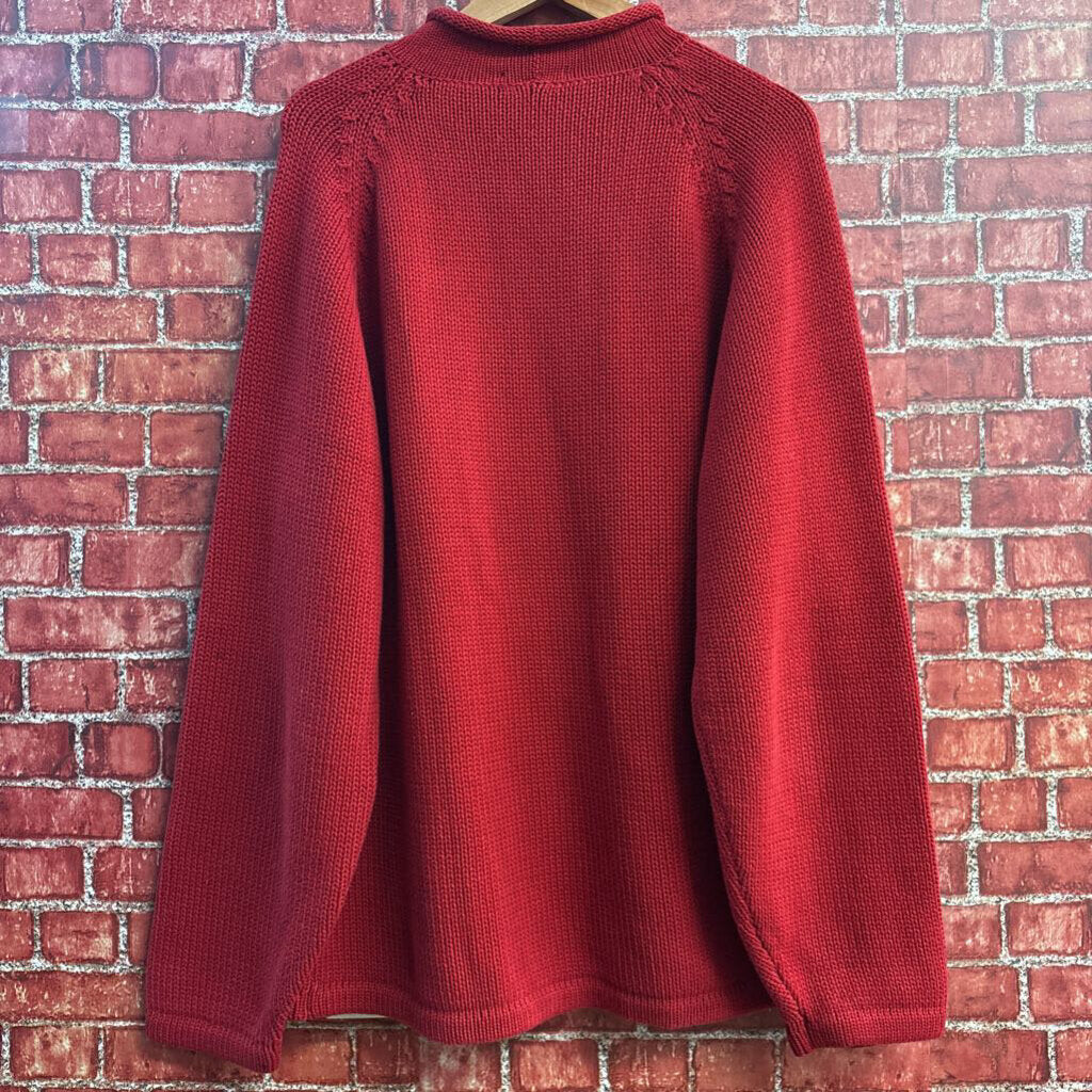 J Crew Vintage Knit Sweater Mock Neck Red Men’s Size L