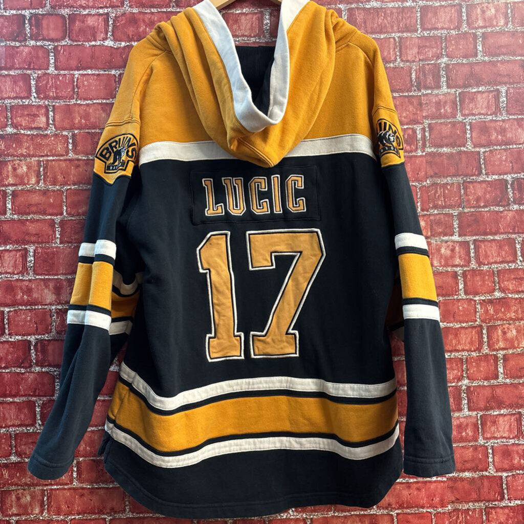 Old Time Hockey Bruins Lacer Hoodie Yellow/Black/White Men’s Size M