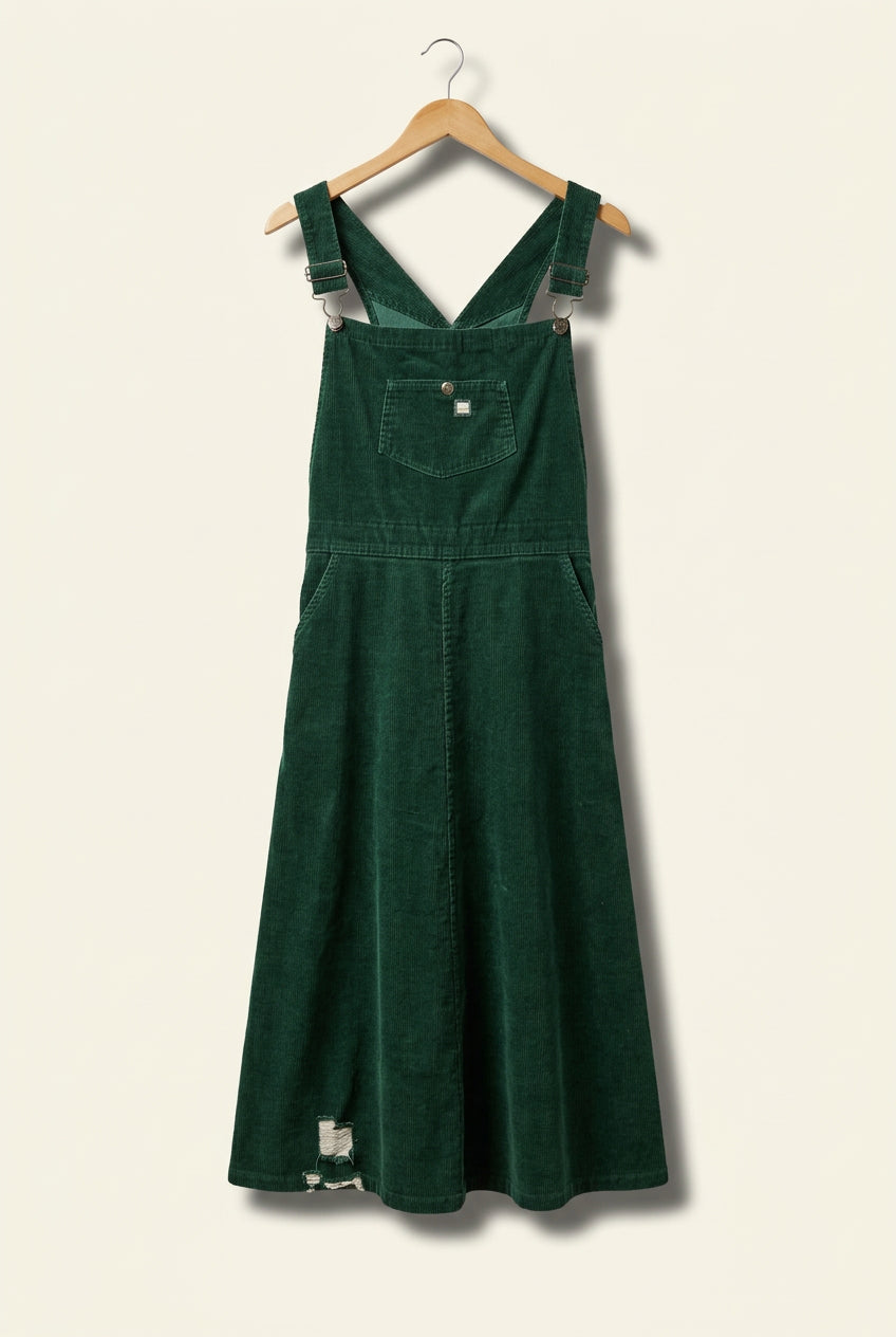 Diversity Repair Lab x Madewell Overall Skirt Corduroy Green Ladies Size M