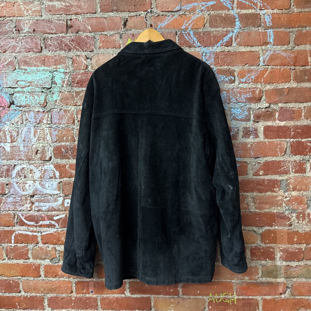Vintage Ciro Citterio Black Suede Button Front Men’s Size XL