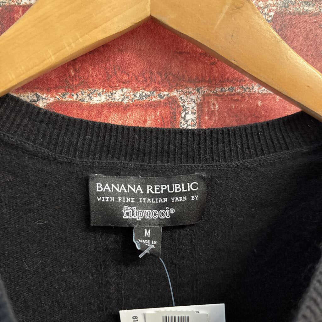 Banana Republic Sweater Merino Wool Blend Black Size M