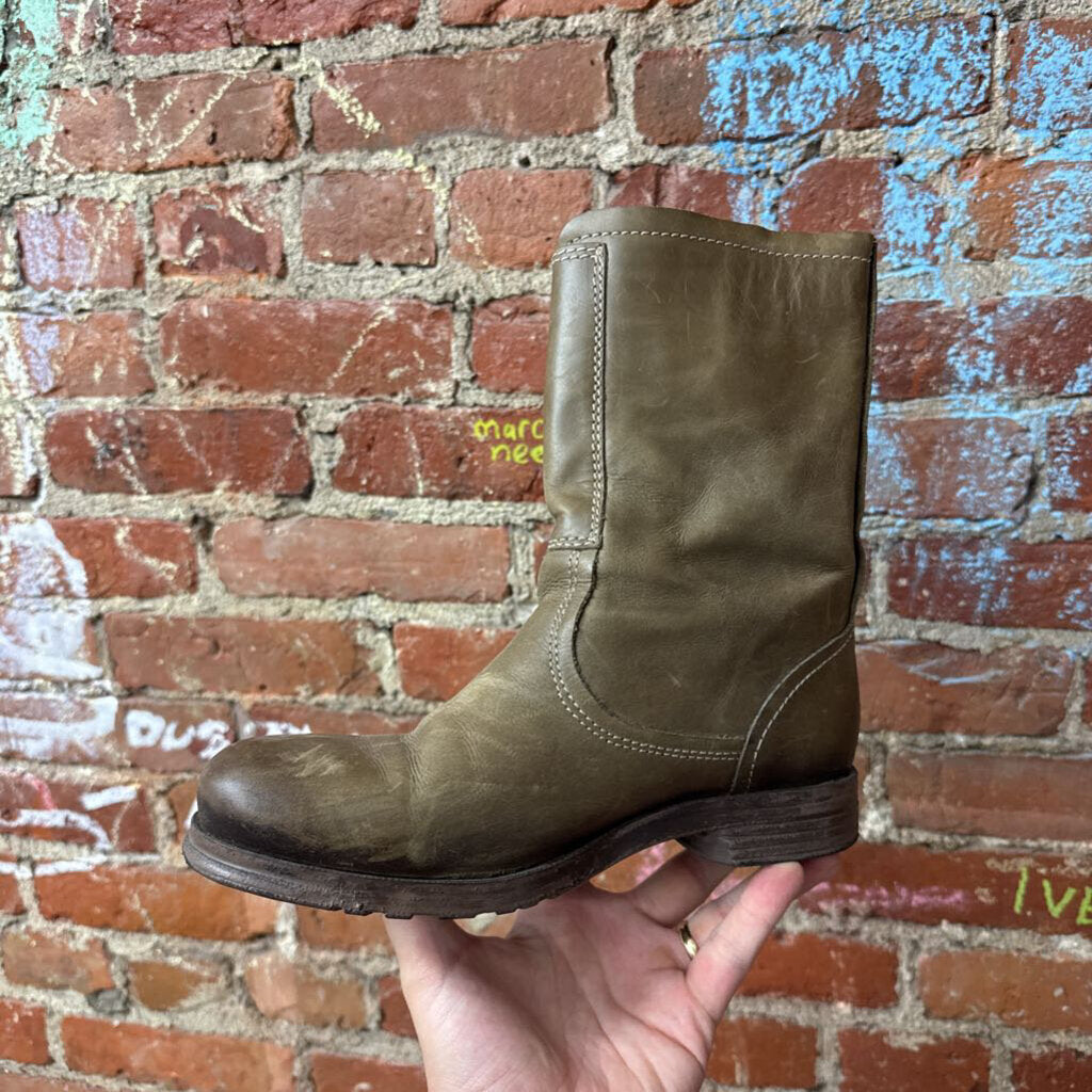 Fly London Buckle Mid Calf Boots Brown Size 38 (8L)