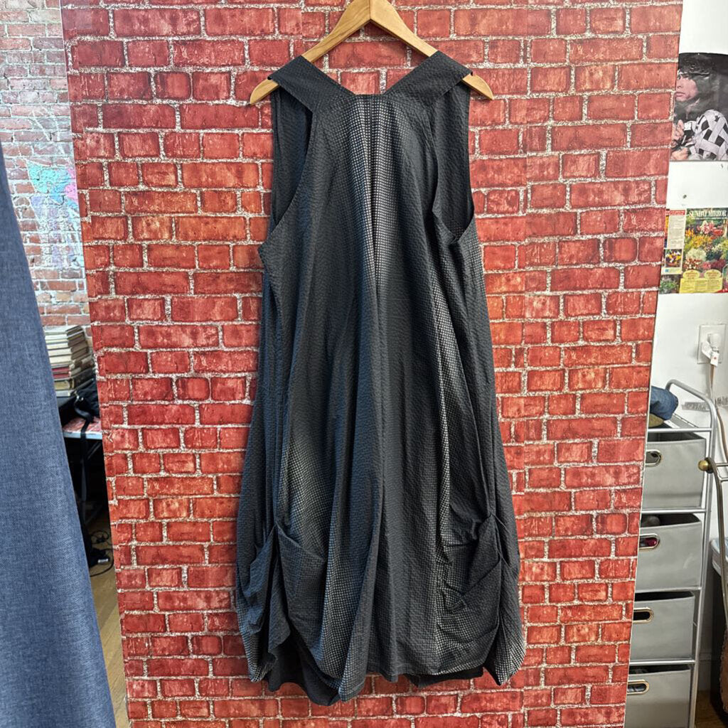 Kekoo Midi Dress Pleated Black & White Ladies Size 3 (L)