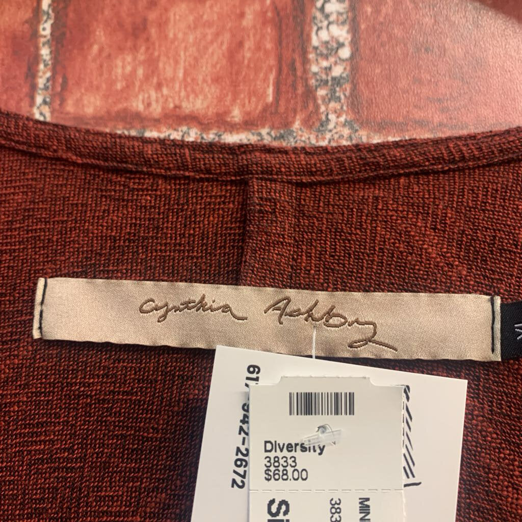Cynthia Ashby Burgundy LS Midi Dress Ladies Size XL