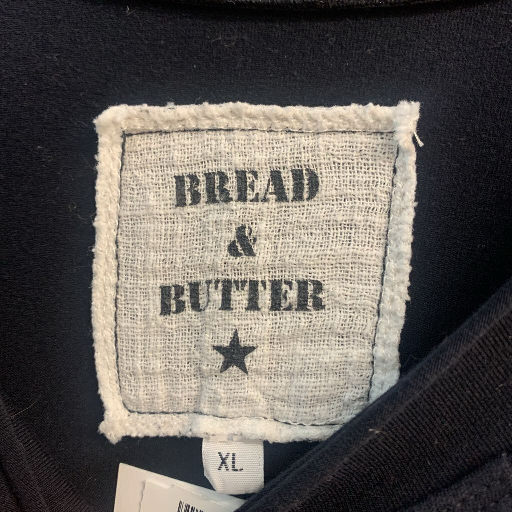 Bread & Butter Black Text Print Pattern LS Midi Dress Ladies Size XL