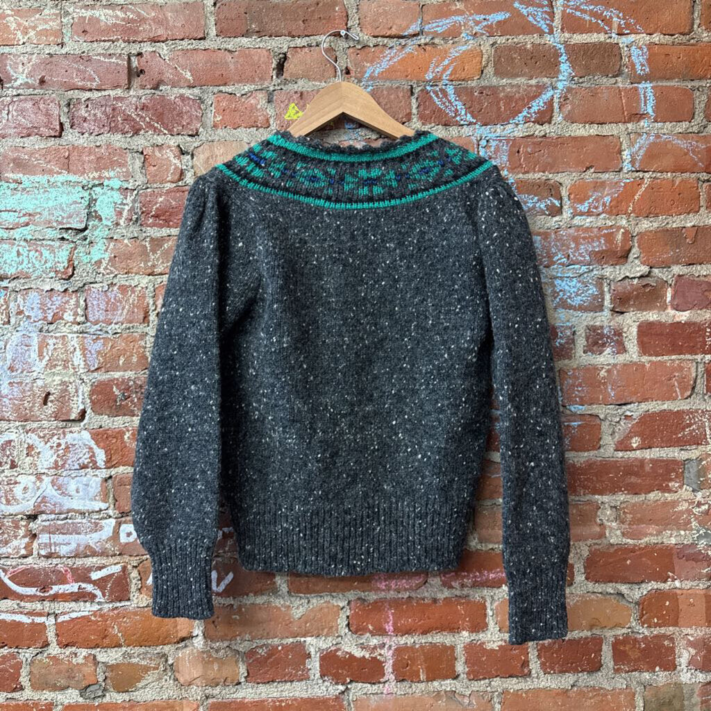 Vintage Herman Geist Grey Thick Wool Cardigan Sweater Ladies Size L