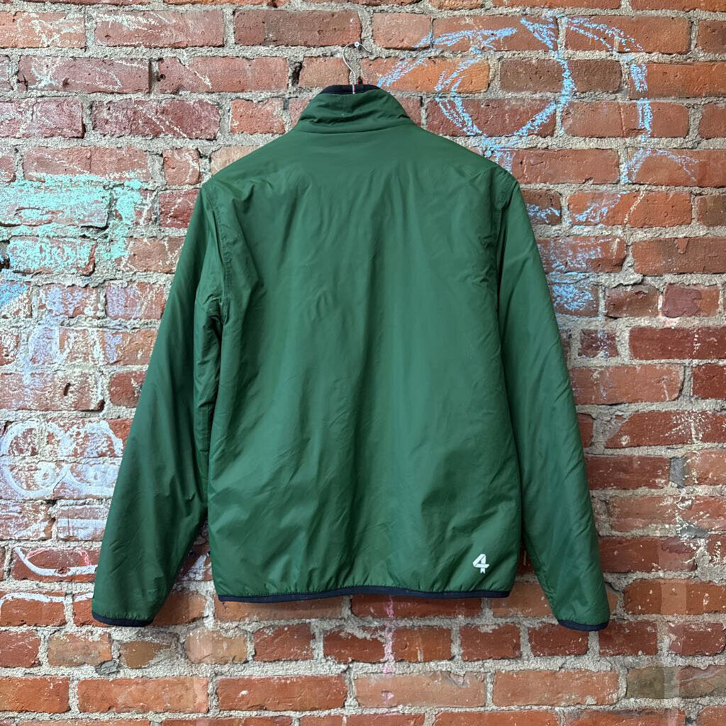Fourlaps Zip Jacket Sherpa Lined/Reversible Green/Grey Men’s Size M