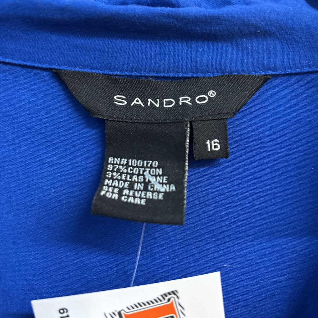 Sandro Blue SS Midi Dress Ladies Size 16