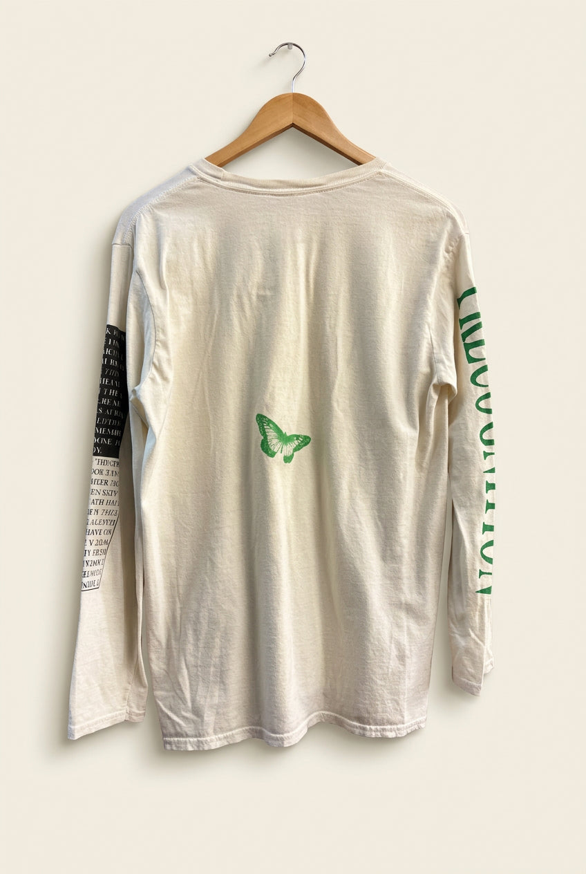 Uniqlo Deja Vu Graphic Long Sleeve Off White/Green/Black Men’s Size L
