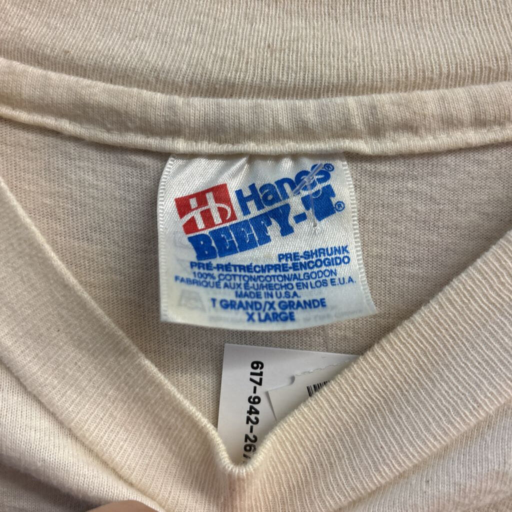 Vintage Hanes Michael Hedges Graphic T-Shirt Creme/Purple/Blue Men’s Size XL