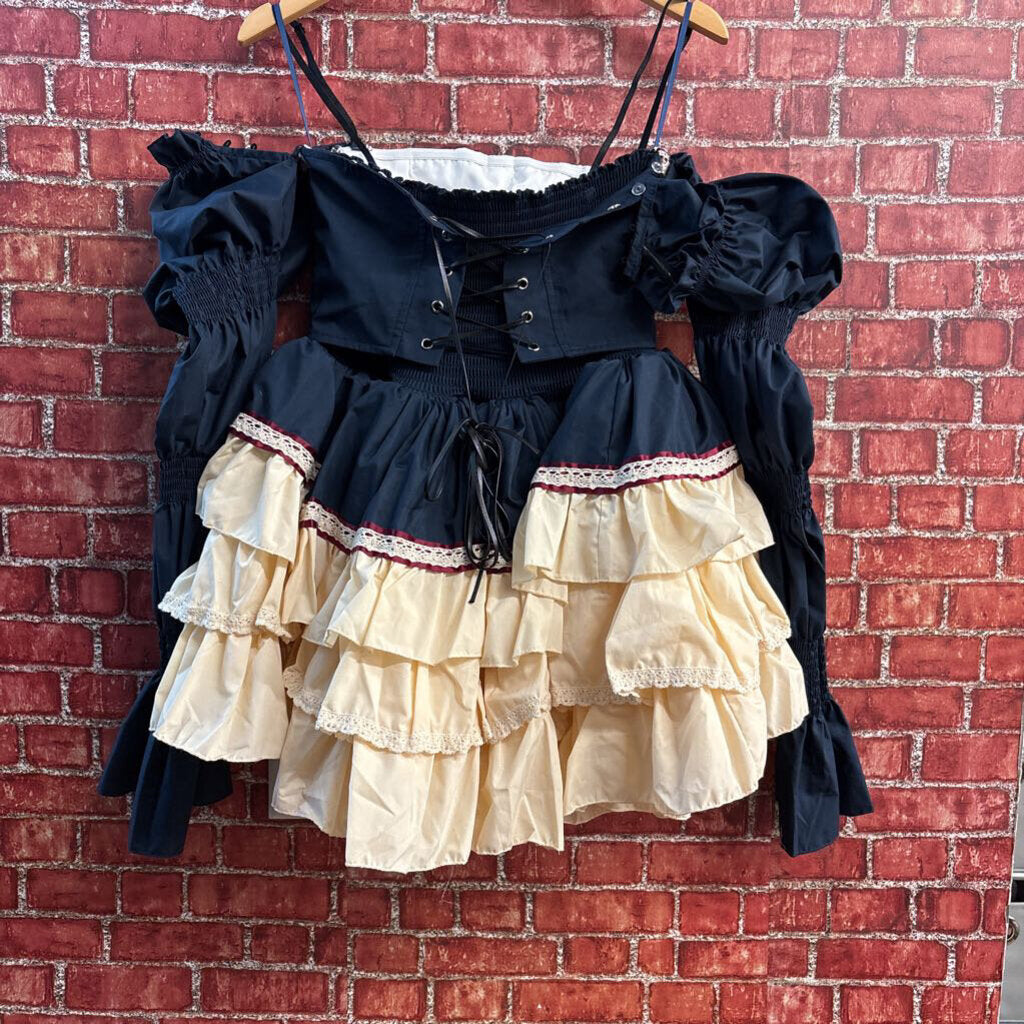 POSHEPOSE Snow White Costume Lolita Dress Navy/Ivory/Red Ladies Size S