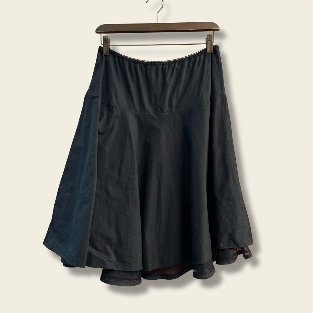 Vintage Joe BenBasset Midi Skirt Tulle Lining Black Ladies Size XL