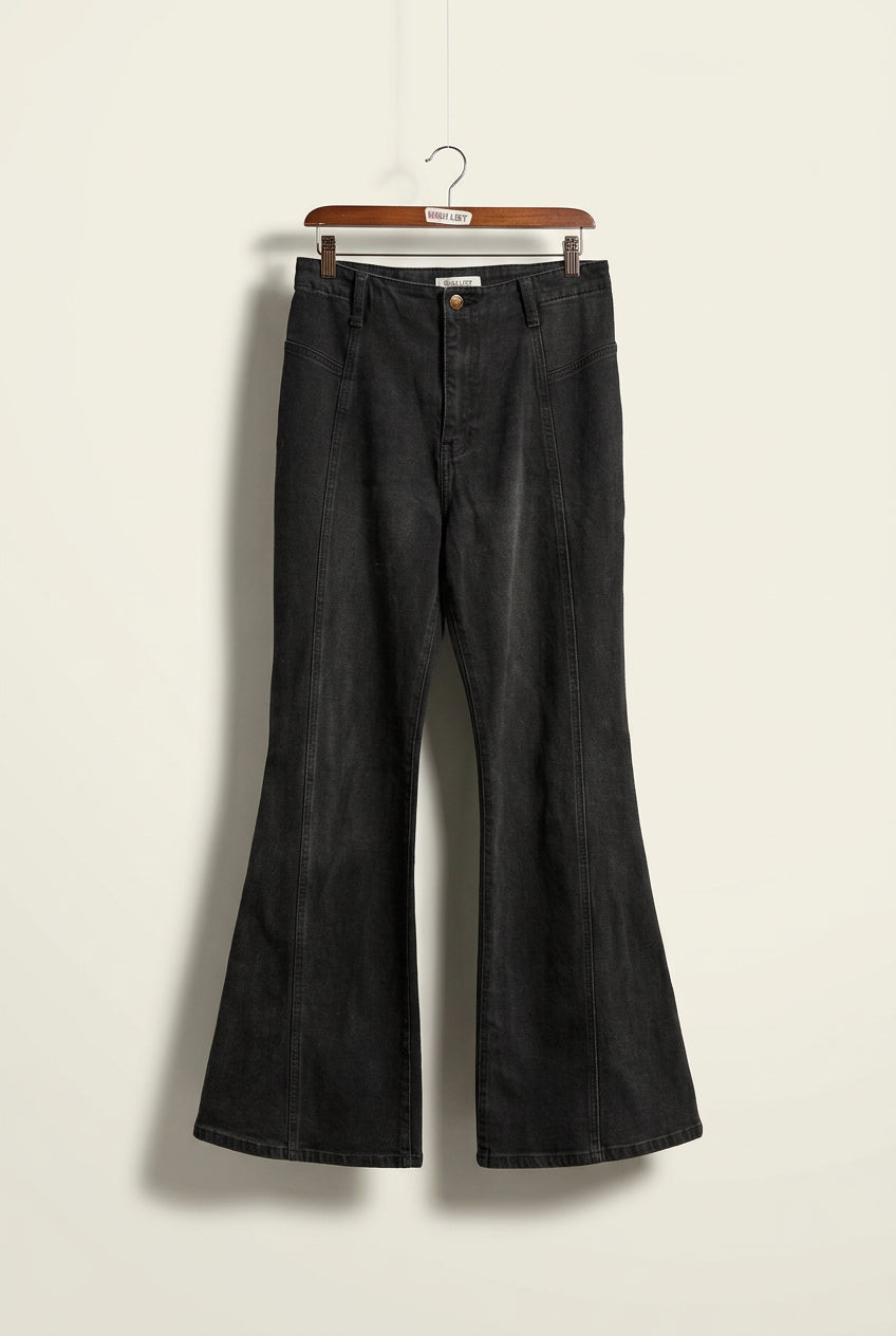 Vibrant Jeans Flare Cut Black Ladies Size 13