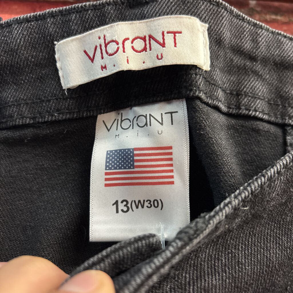 Vibrant Jeans Flare Cut Black Size13