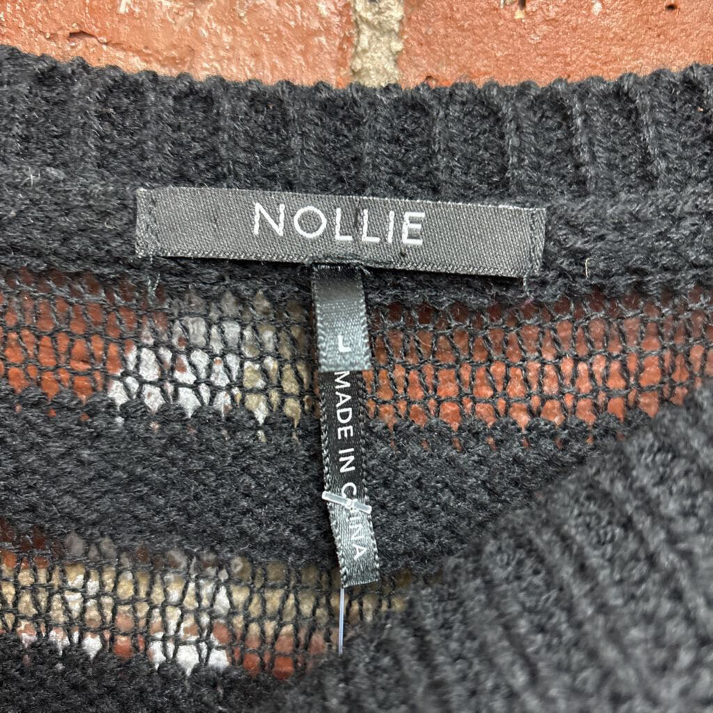 Nollie Sweater Skeleton Design Black/White Size L