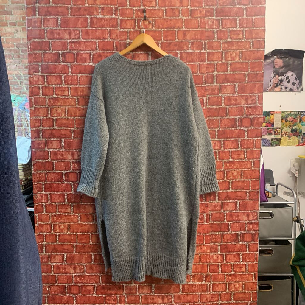 unbranded Open Front Knit Cardigan Grey Ladies Size 3XL