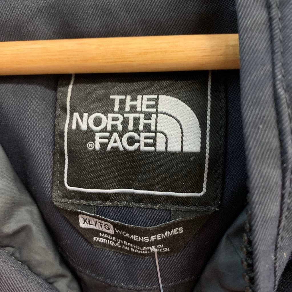 North Face HyVent Long Parka Coat Black Ladies Size XL