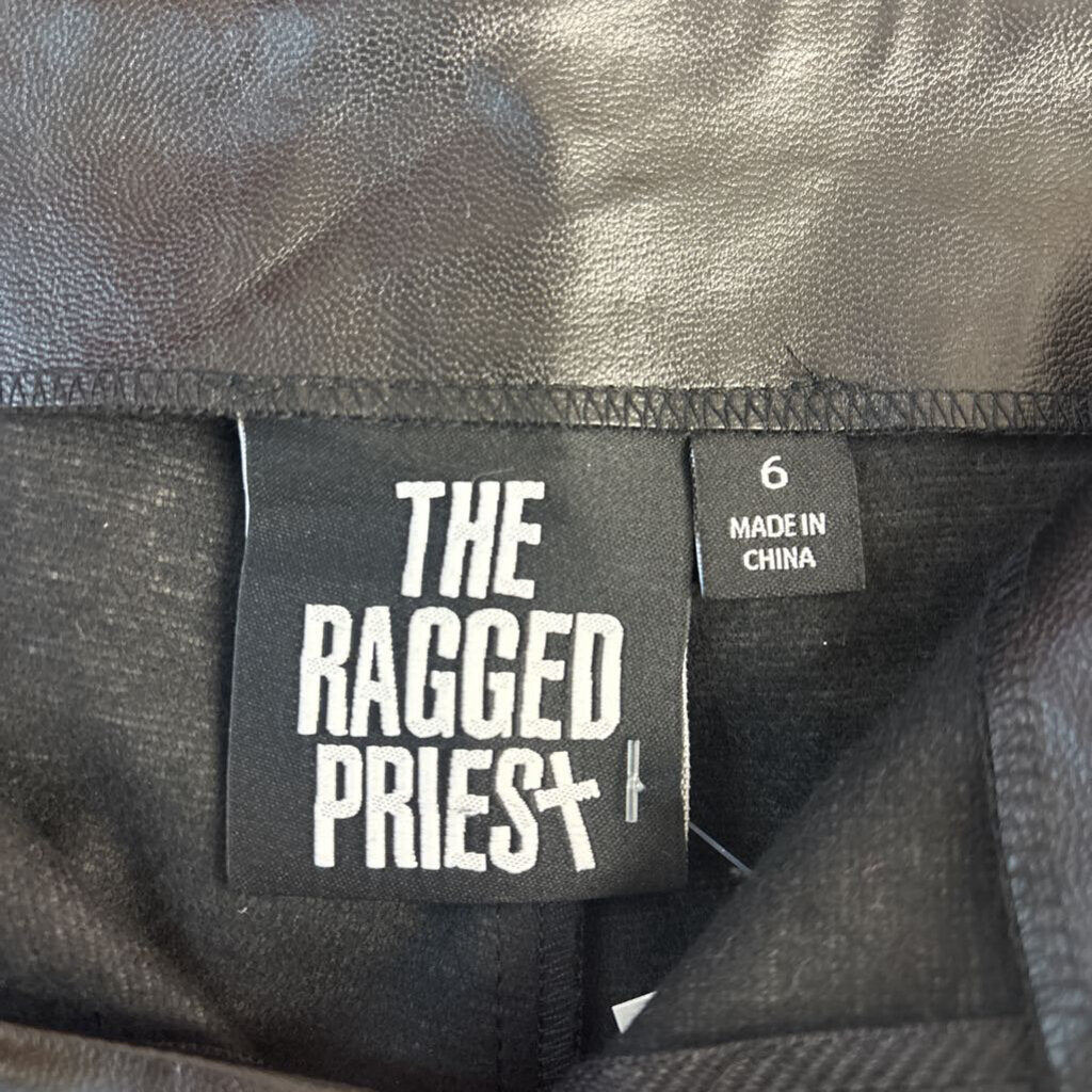 The Ragged Priest Faux Leather Panel Pants Black/Olive Ladies Size 6