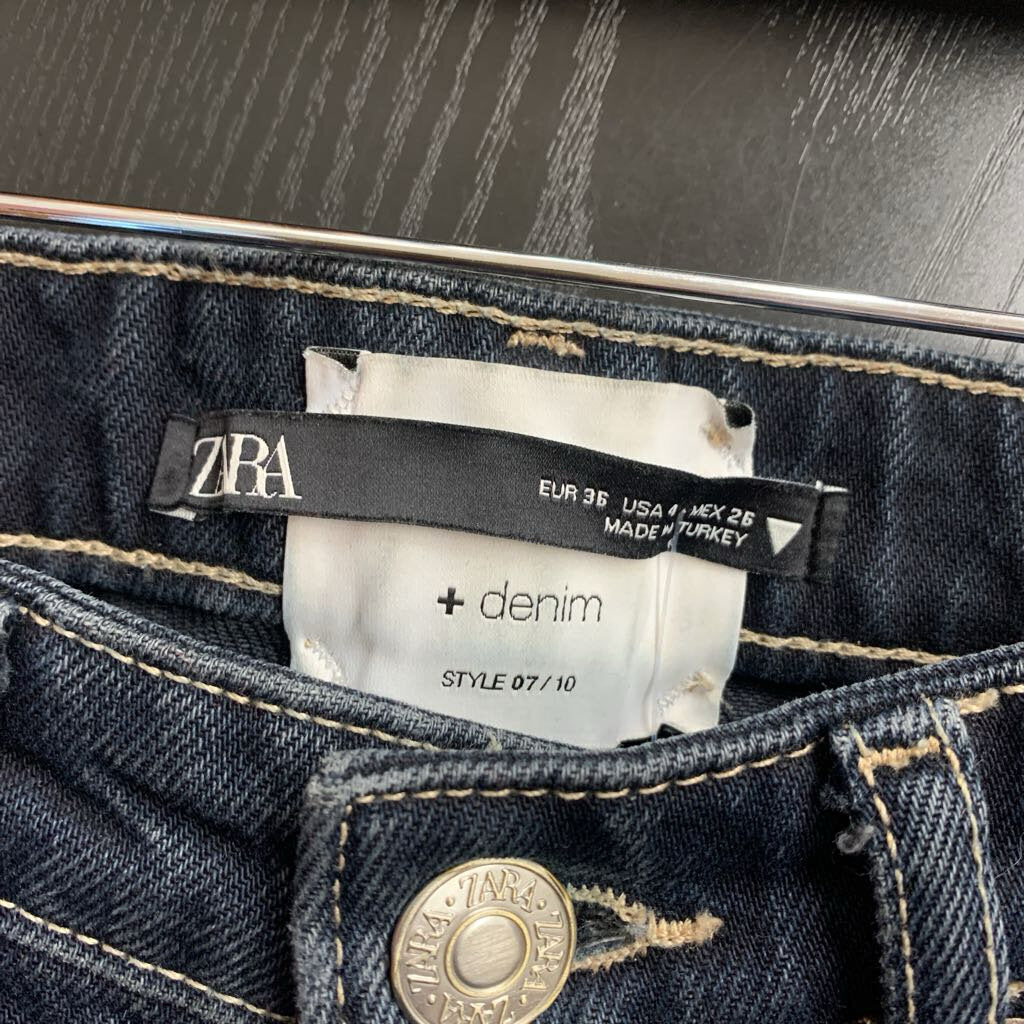 Zara Denim Jeans High-Waisted Dark Blue Ladies Size 4