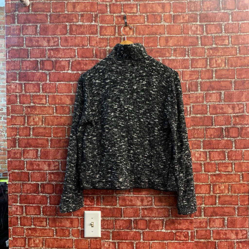 Banana Republic Moto Style Knit Jacket Heather Grey Ladies Size 10