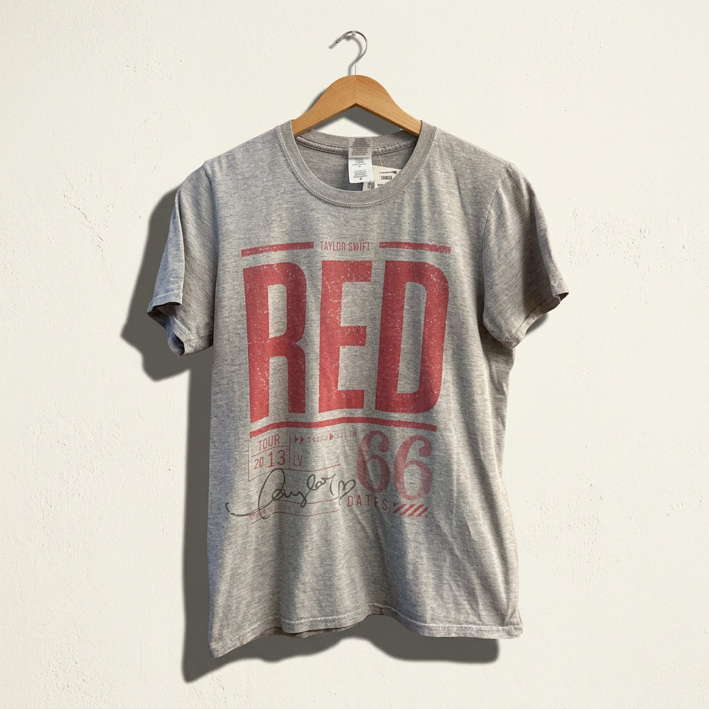 Gildan Taylor Swift Band Tee RED 2013 Heather Grey/Red Men’s Size S