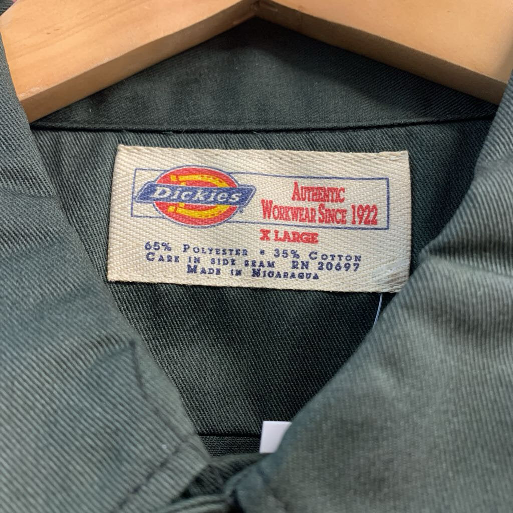 NWT Dickies Button Up Short Sleeve Olive Men’s Size XL
