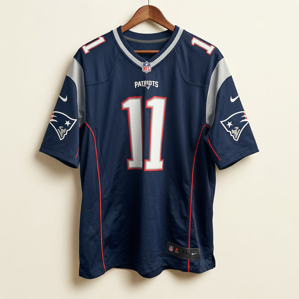 Nike NFL Home Game Jersey #11 Edelman Navy Blue Size XL