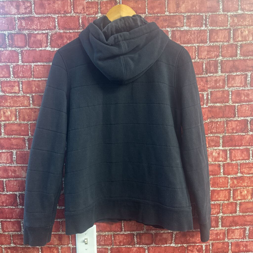 The North Face Zip Hoodie Fleece Lined Black Ladies Size L