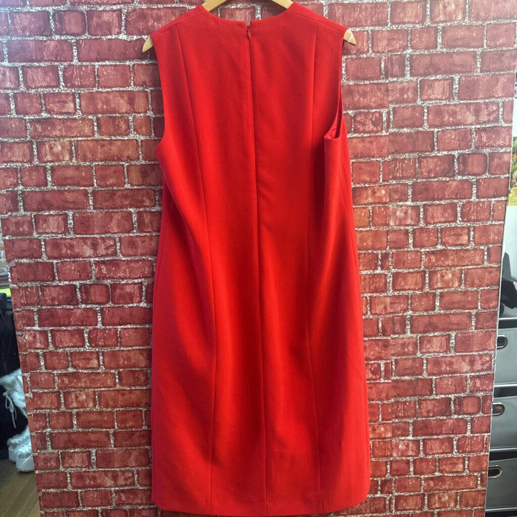 NWT Elie Tahari Midi Dress Tank Front Slit Red Ladies Size 16