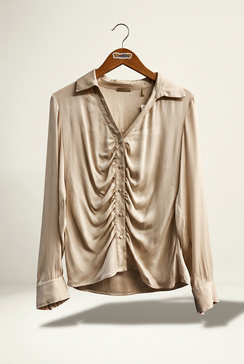 Elie Tahari Silk Blouse Beige Ladies Size 4