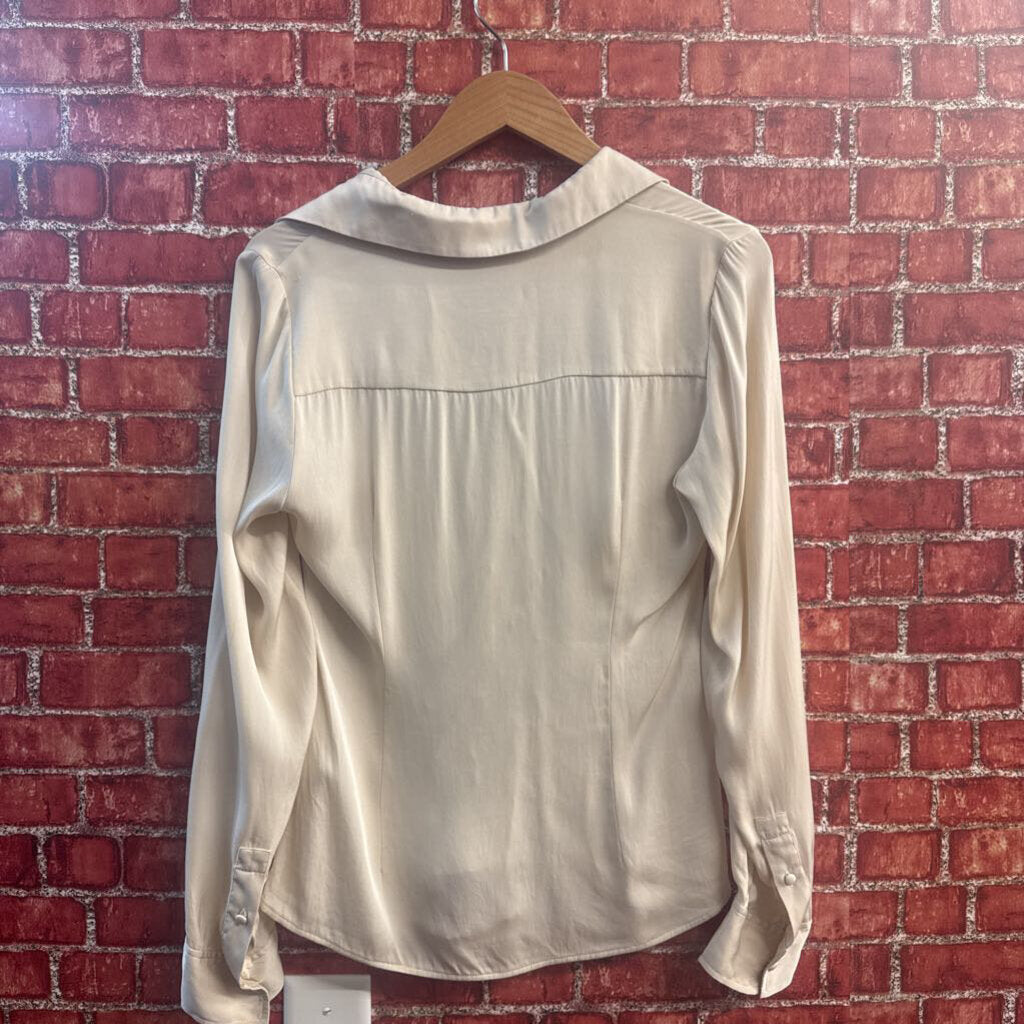 Elie Tahari Silk Blouse Beige Ladies Size 4
