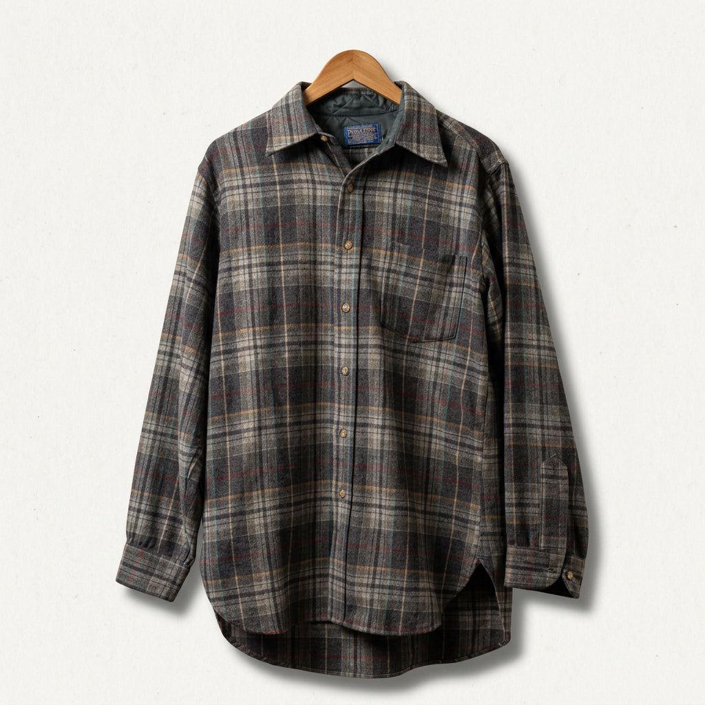 Pendleton Flannel Wool Plaid Grey/Multi Men’s Size M