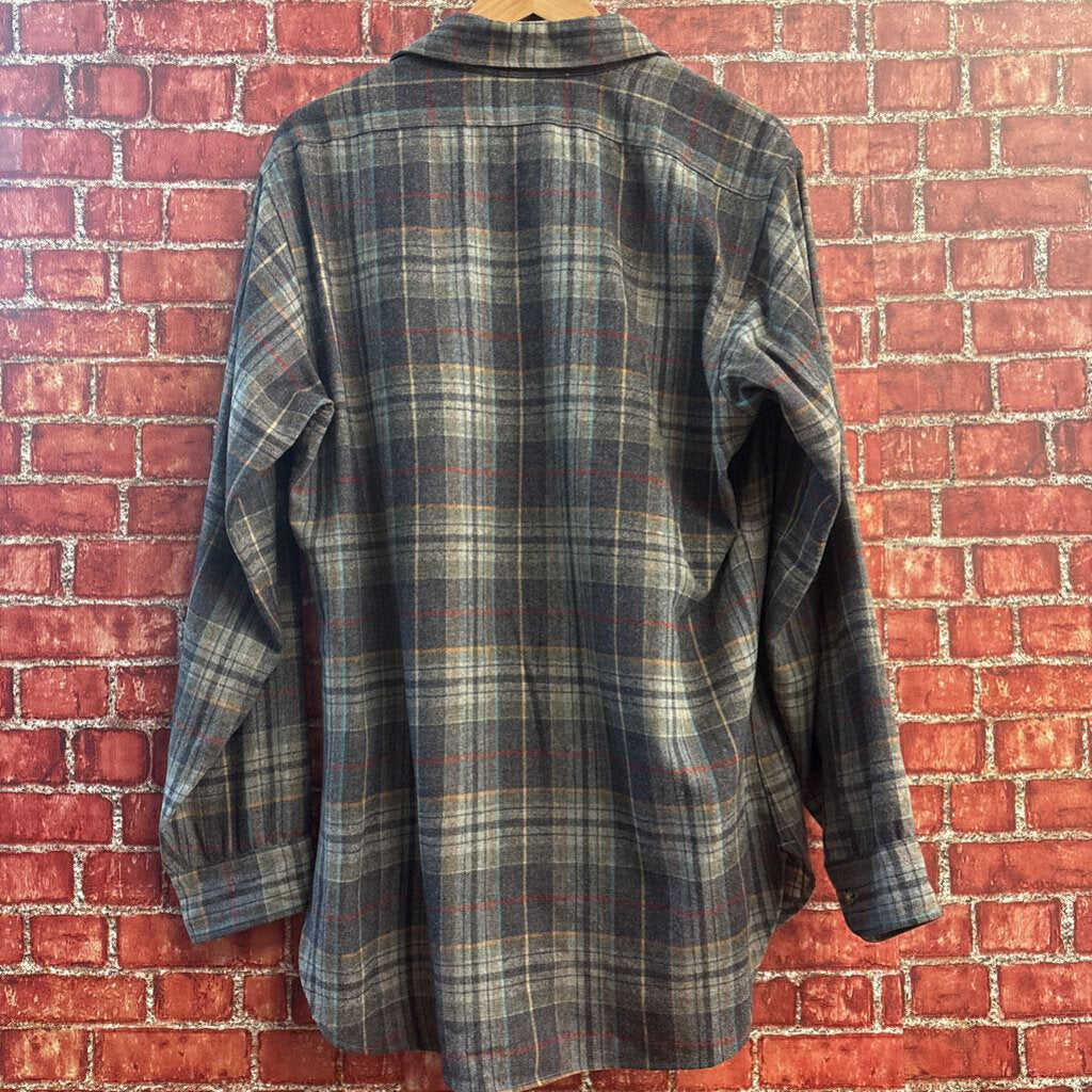 Pendleton Flannel Wool Plaid Grey/Multi Men’s Size M