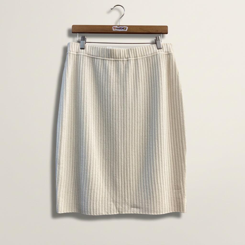St John Midi Skirt Ribbed Wool Beige Ladies Ladies Size 12