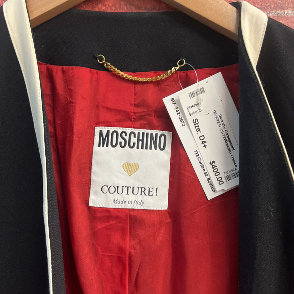 Moschino Couture 'Target Practice' 1989 Blazer Jacket Open Color Block Shapes Black/Red/Gree/White