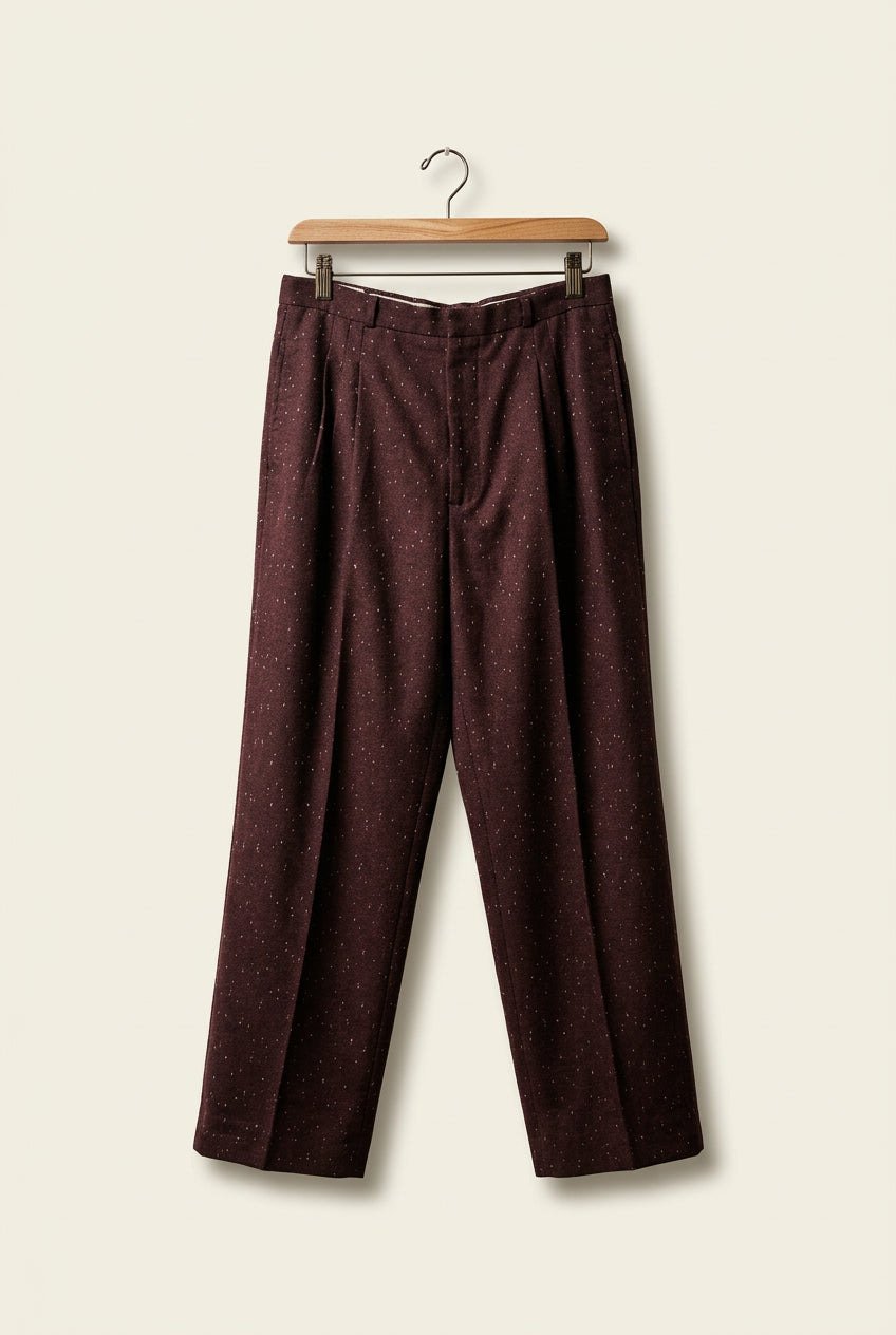 Vintage L'Avion Pleated Trousers Burgundy Men’s Size 30