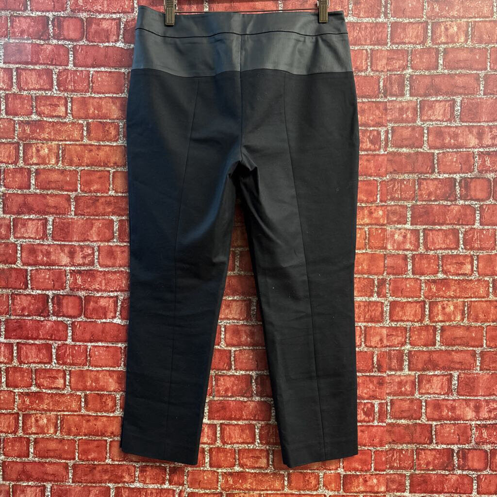 Karen Milleb Mixed Fabric Trousers Black Size 8