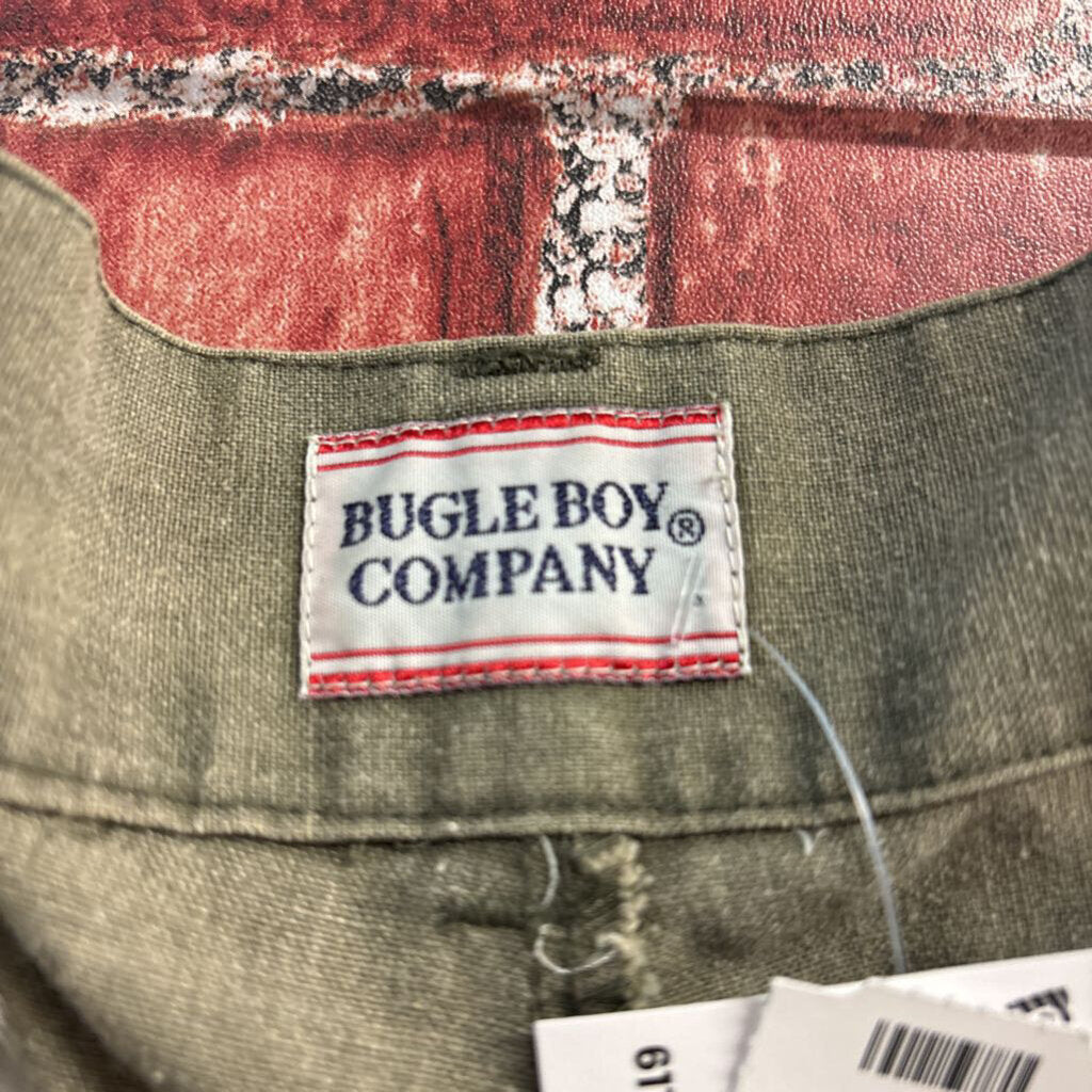 Vintage Bugle Boy Pleated Cargo Pants Olive Size 34