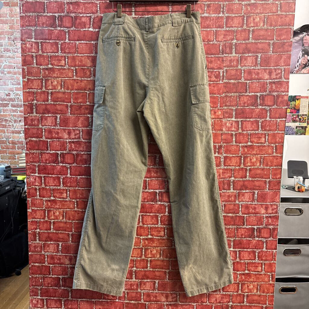 Vintage Bugle Boy Pleated Cargo Pants Olive Size 34