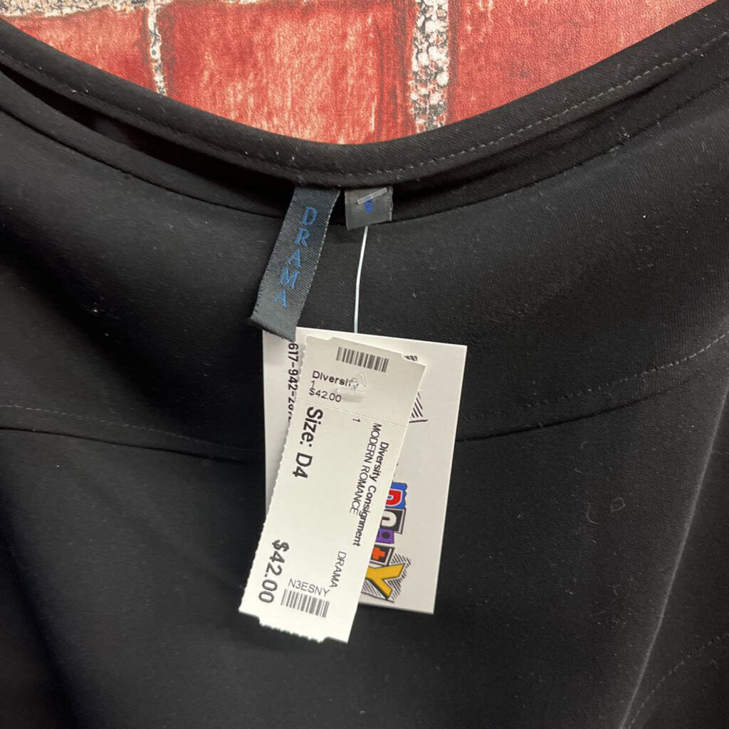 DRAMA Asymmetrical Tailored Midi Skirt Black Ladies Size 6
