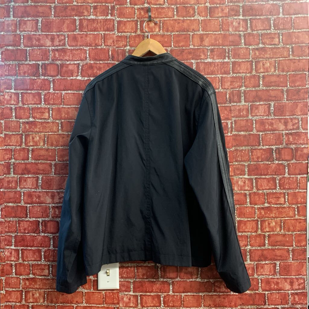 Calvin Klein Black Nylon & Leather Trim Moto Style Jacket Men’s Size L