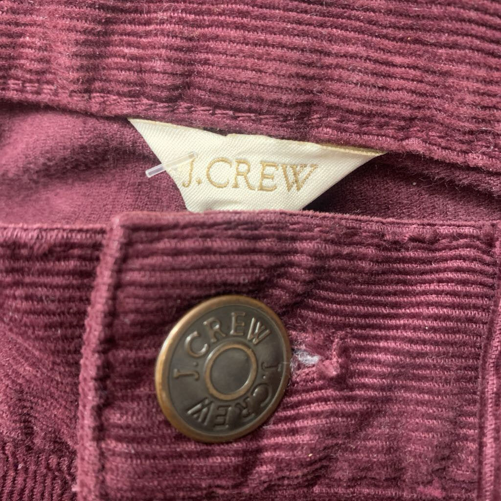 J. Crew Pants Straight Cut Corduroy Plum Ladies Size 26
