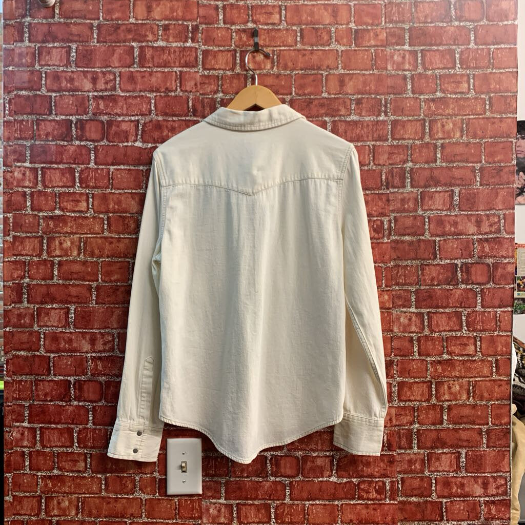 NWT Calvin Klein Jeans Denim Utility Shirt Jacket White Size L
