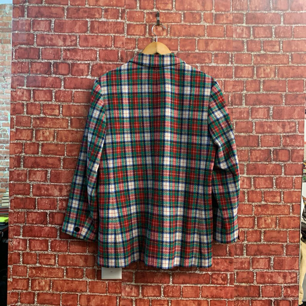 Pendleton Vintage Blazer Wool Plaid Red/Blue/Green/White